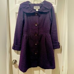 Nick& MO purple peplum polyester coat